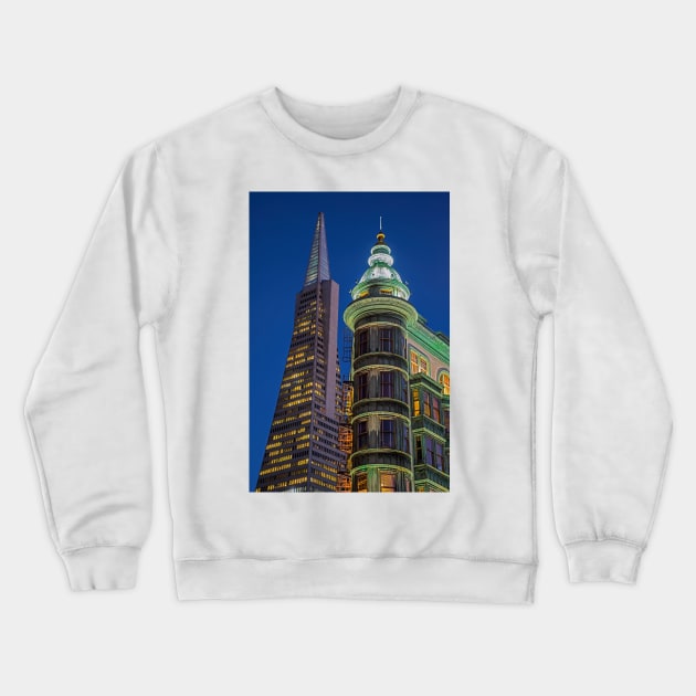 Columbus and Transamerica Towers Crewneck Sweatshirt by jforno